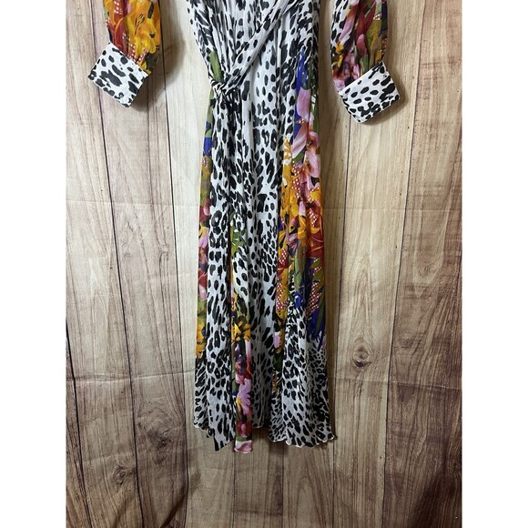 Spy Zone Exchange Dress Women’s Size Medium Animal Floral Print Sheer Maxi - Picture 3 of 12